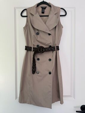 Chapter Sleeveless Double-Breasted Midi Dress in Taupe
